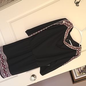 Black party dress with peek a boo sleeves